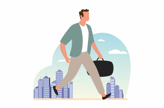 personne marchant dans un centre-ville marchable et durable